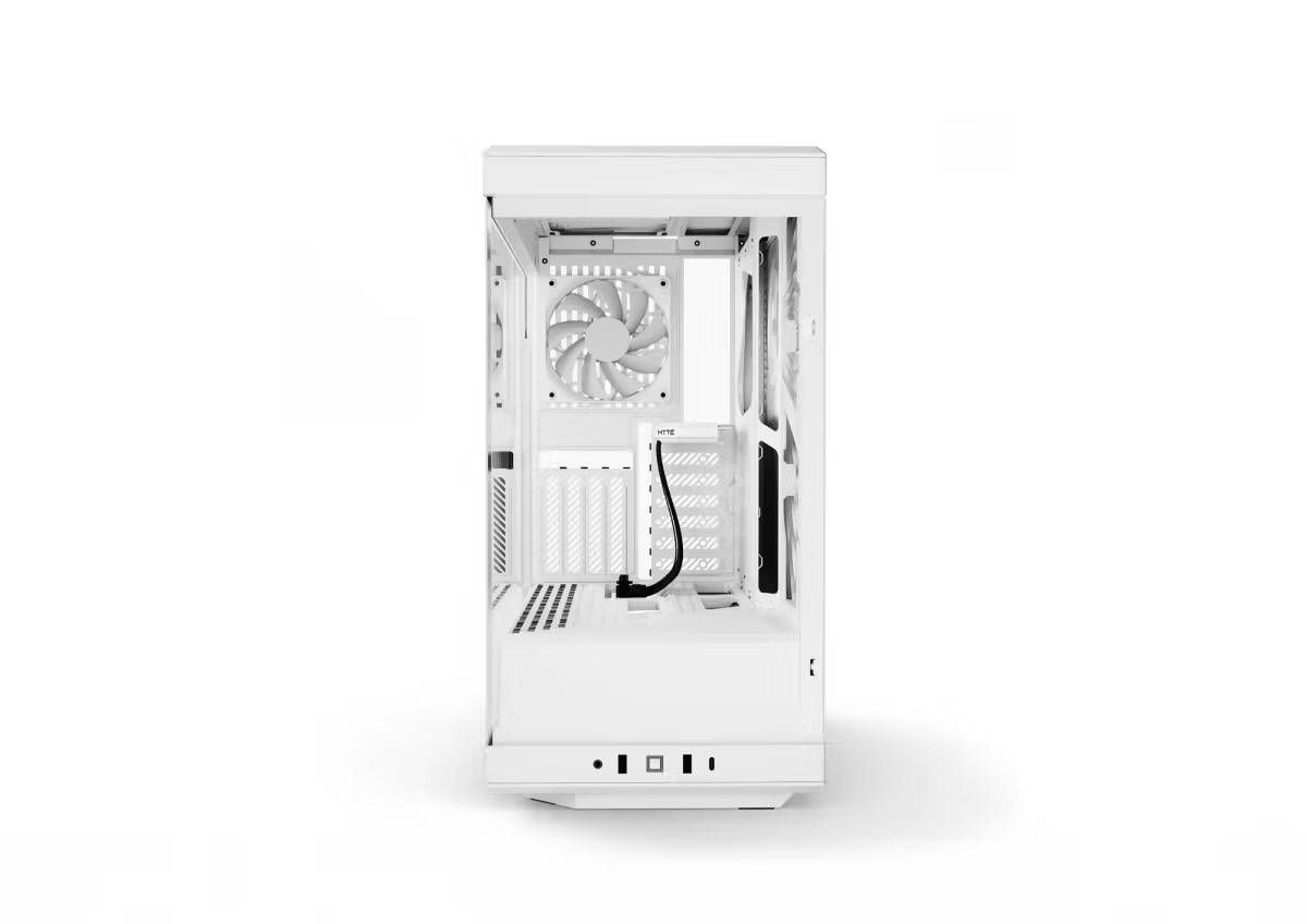 Alternative view of HYTE Y40 All White with 2 Fans and Gen 4.0 Riser Cable